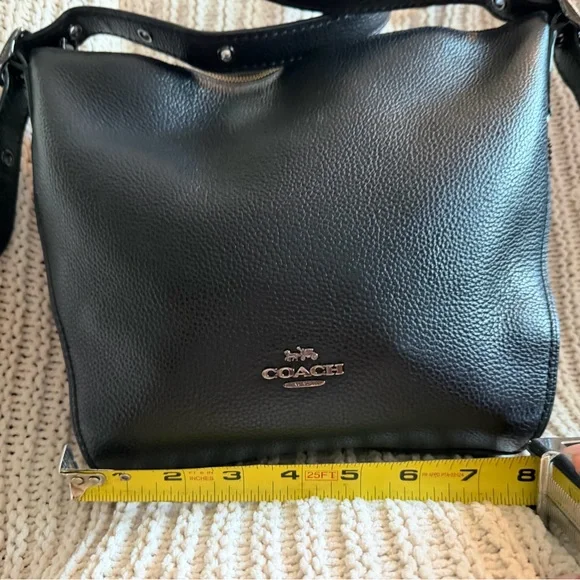 Coach Dufflette Crossbody Shoulder Bag Pebbled Leather Black H1892-21377 - Picture 5 of 14